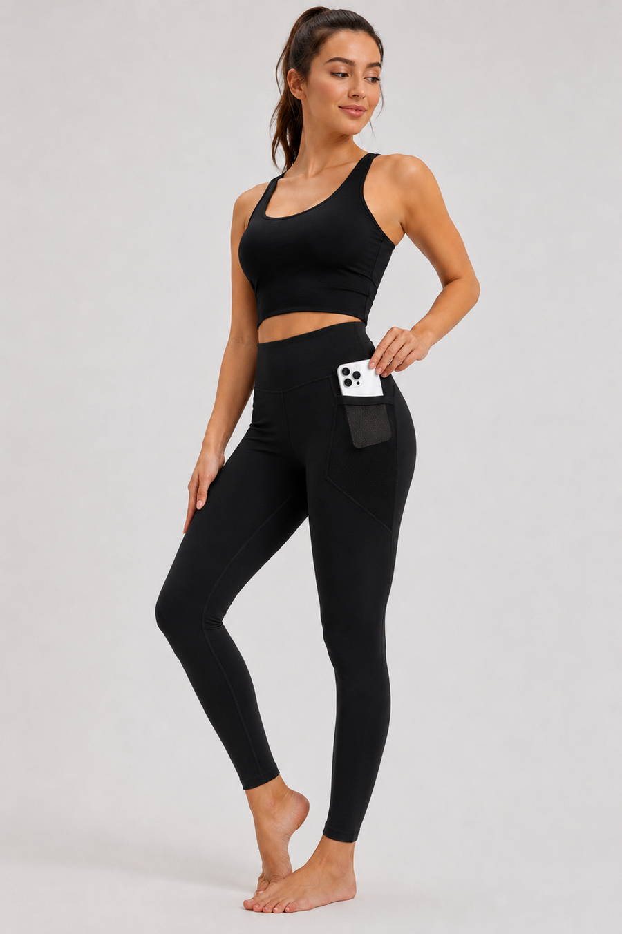 Pocket Gym Set — outfit 1 — top and leggings