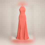 Soft Coral Evening Dress — centered product-only view