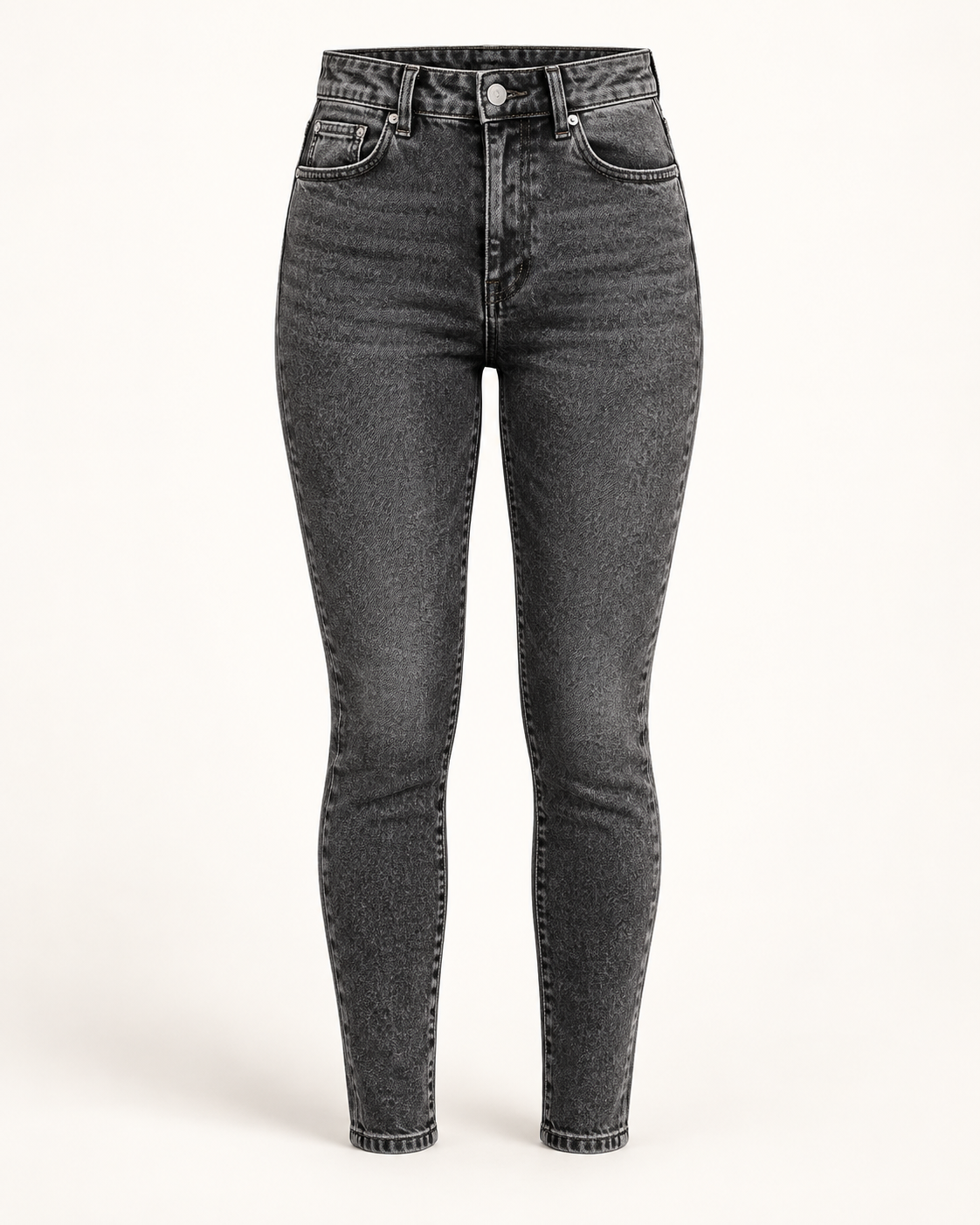 Black skinny ankle jeans garment-only view