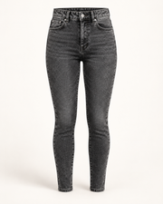 Black skinny ankle jeans garment-only view