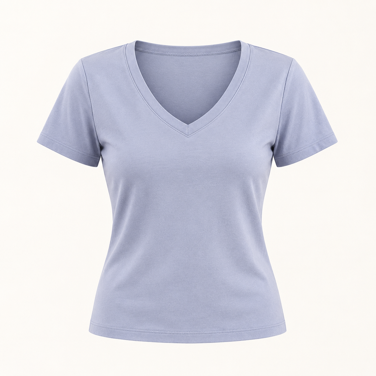 Blue Cotton Short-Sleeve Top — Blue product-only view
