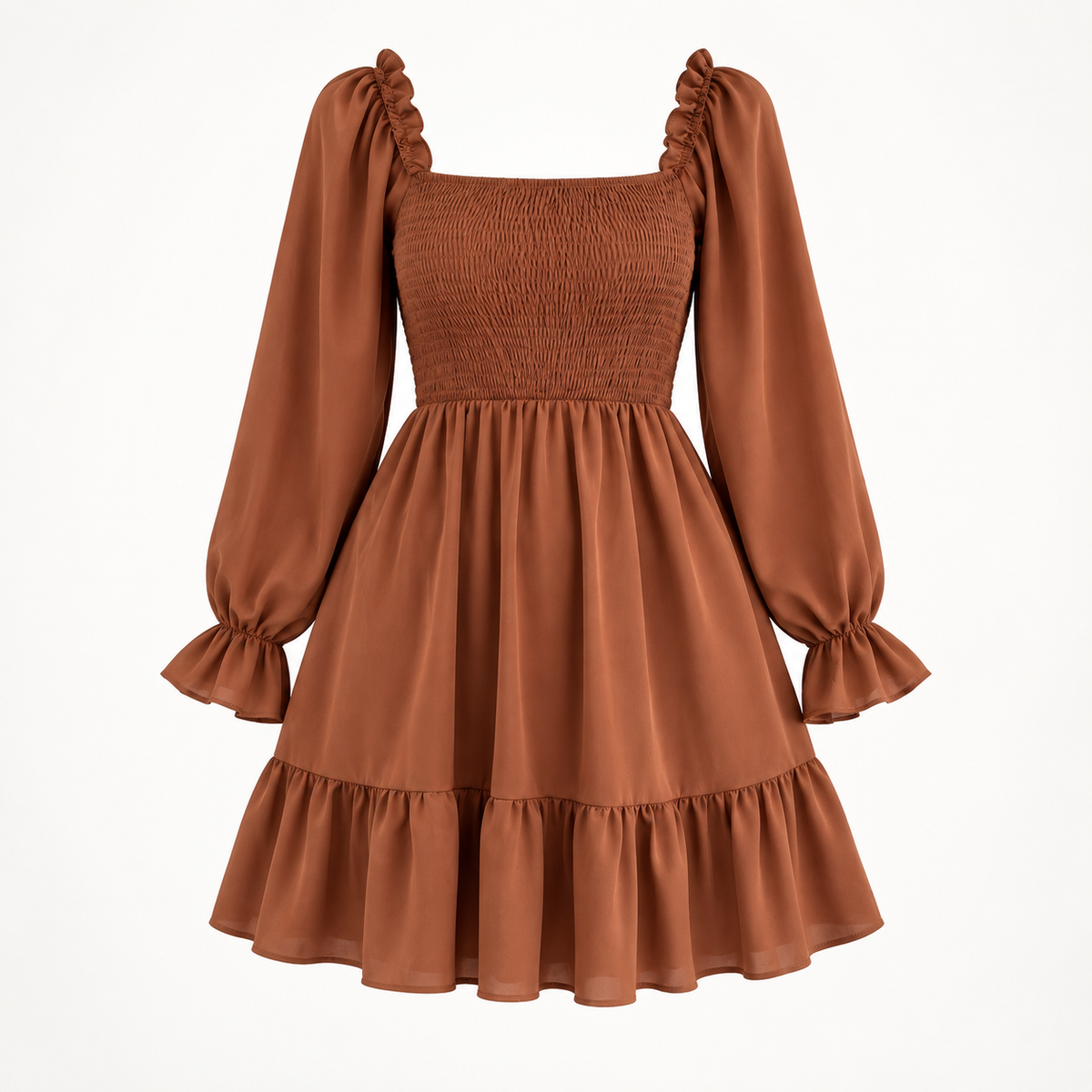 Brown Flowy Dress — Brown product-only view