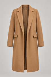 Camel coat garment-only front view