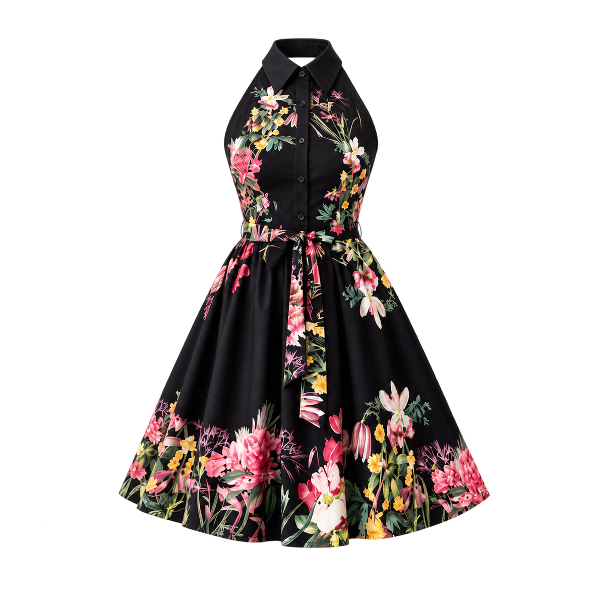 Camouflage Halter Dress — Camouflage product-only view