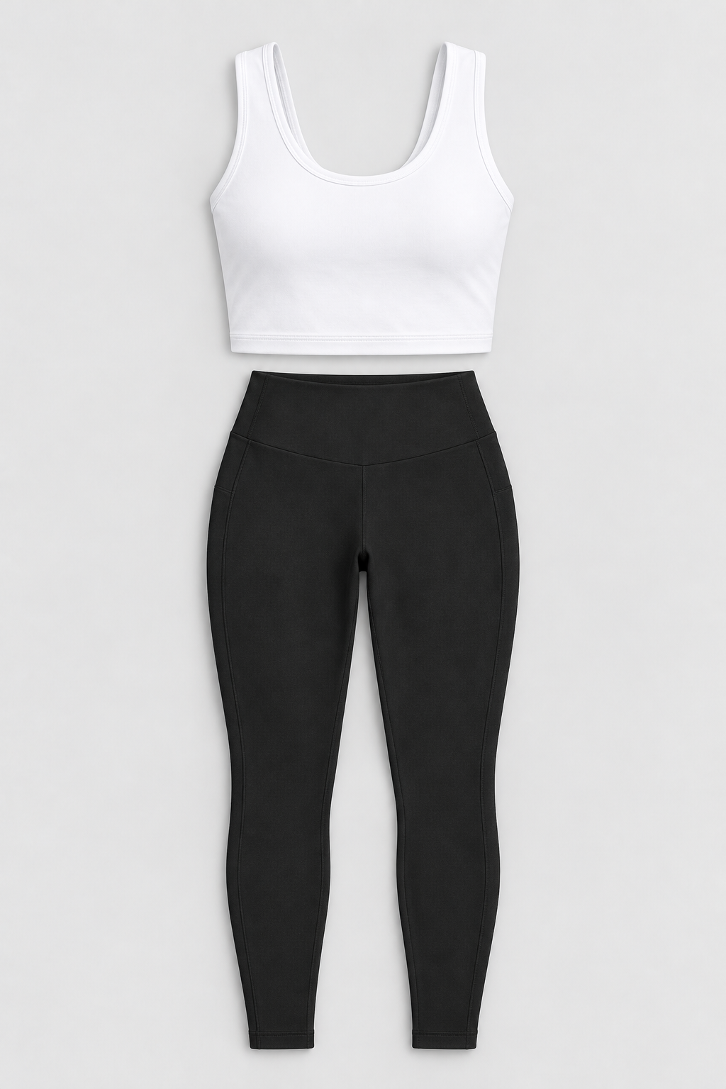 Capri Gym Set in Black — product only, top and leggings