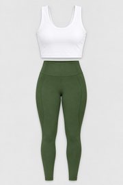 Capri Gym Set in Green — product only, top and leggings