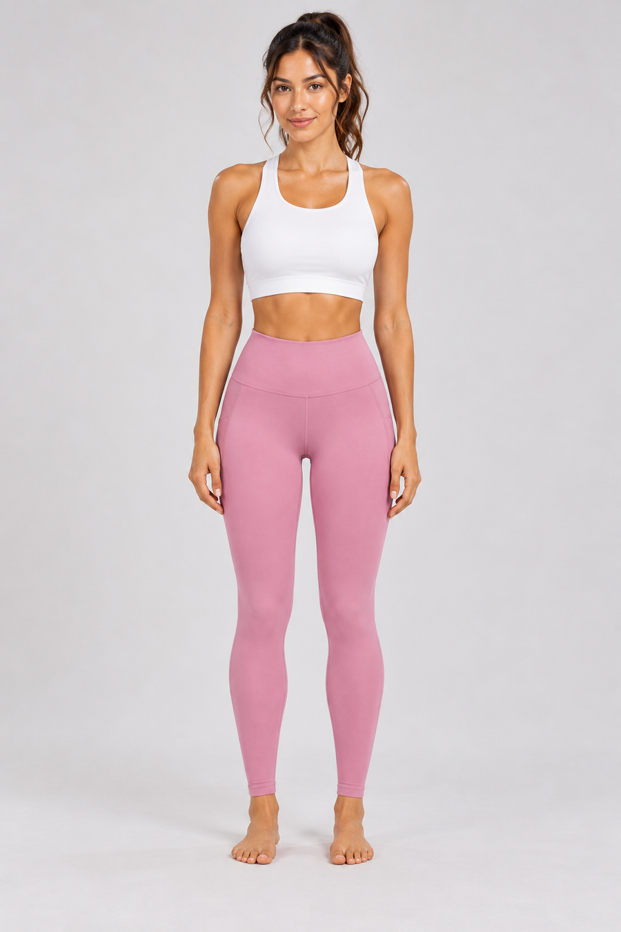 Capri Gym Set in Pink — front view