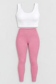 Capri Gym Set in Pink — product only, top and leggings