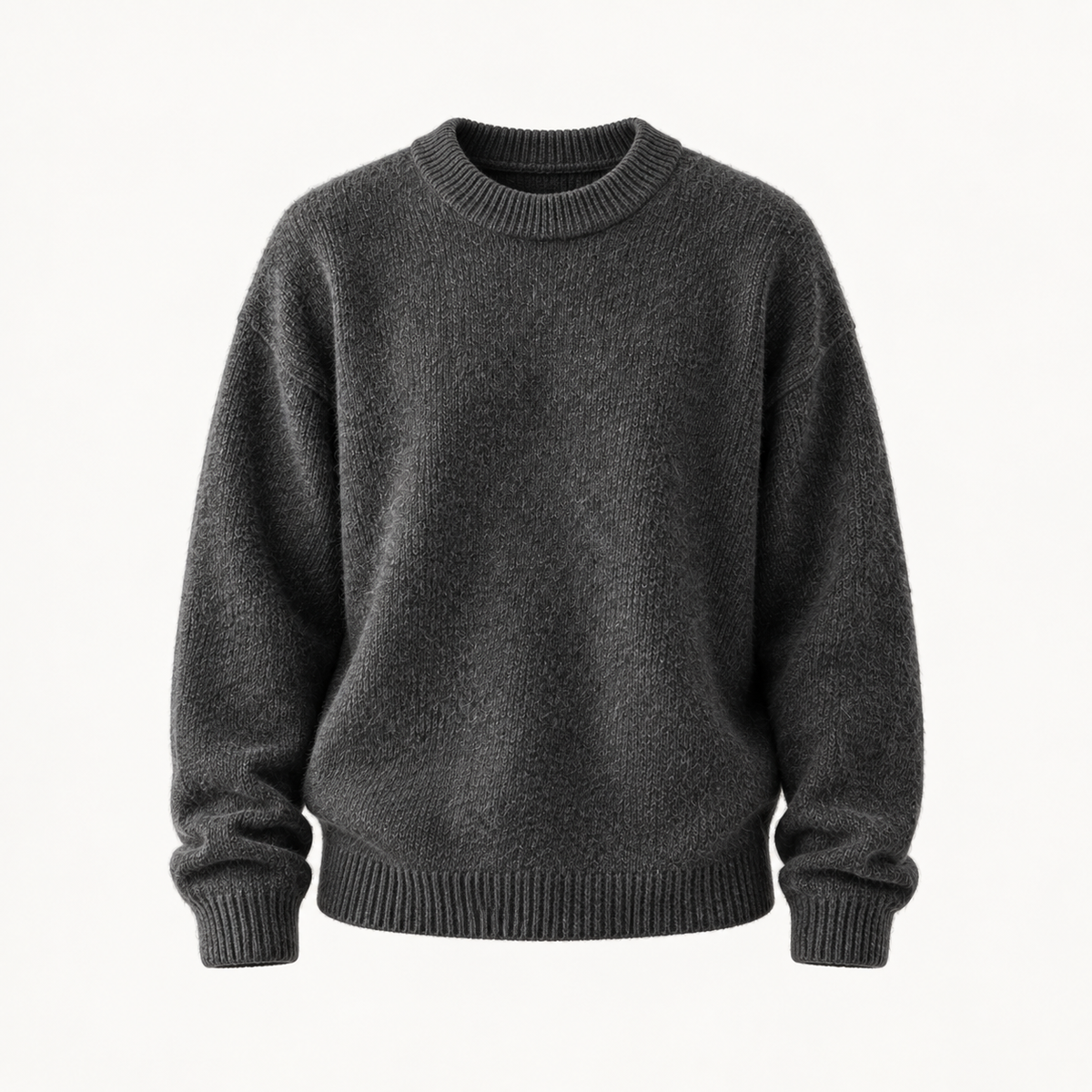 Cashmere-Blend Crewneck — Charcoal product-only view