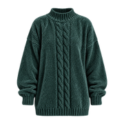 Chunky Cable-Knit Sweater — Evergreen product-only view