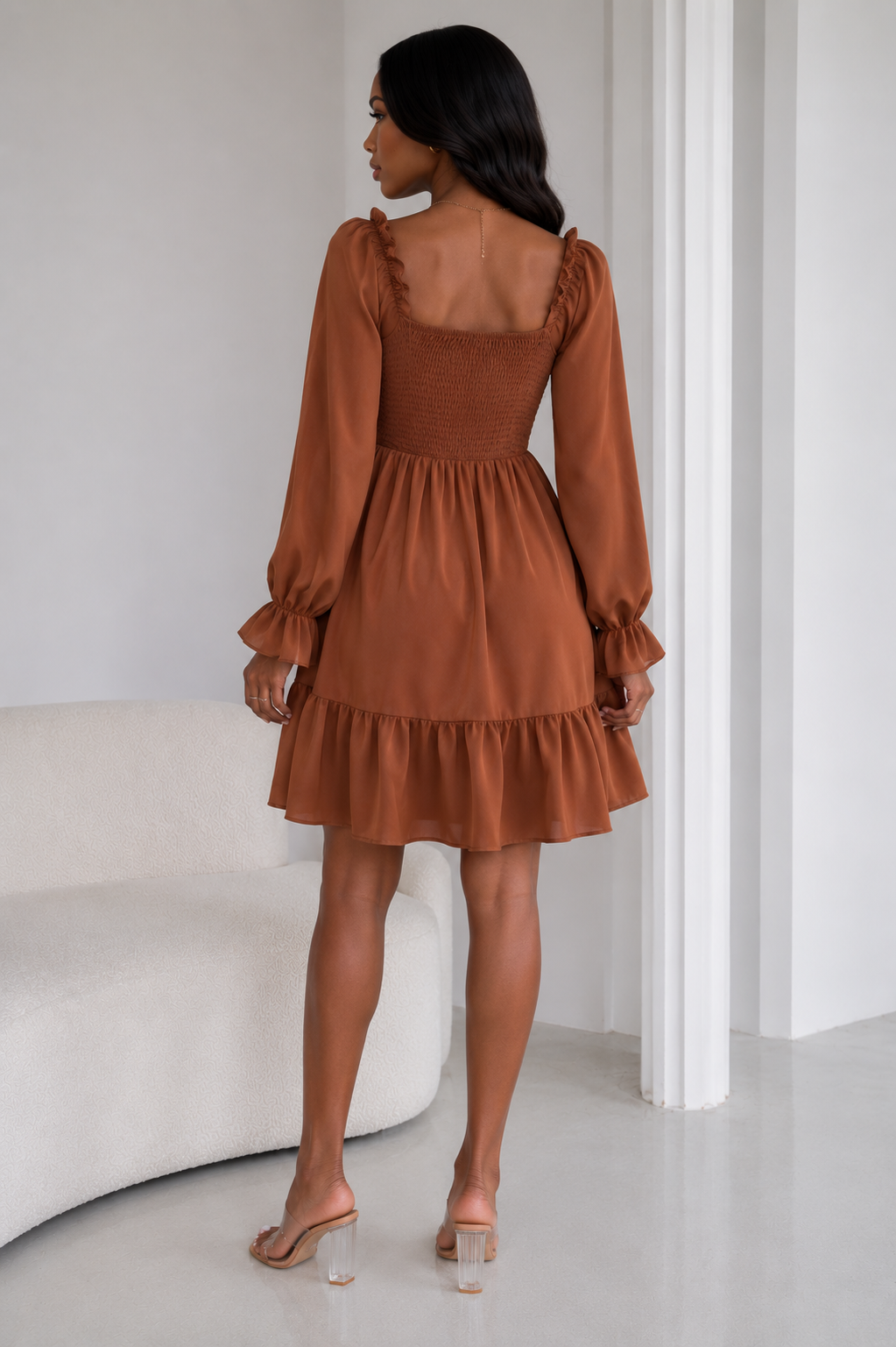 Brown Flowy Dress