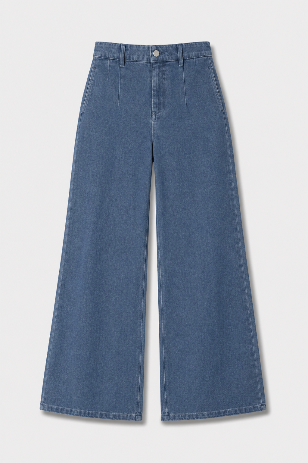 Blue Wide-Leg Casual Pants