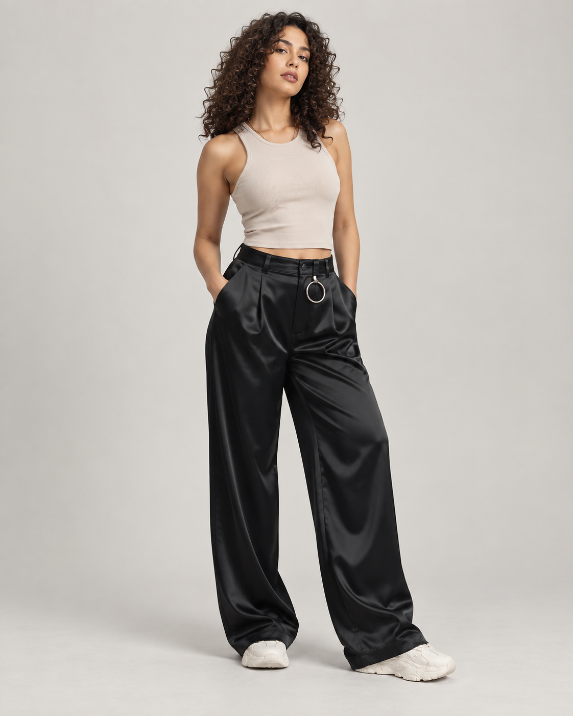 Linen-Blend Relaxed Trousers
