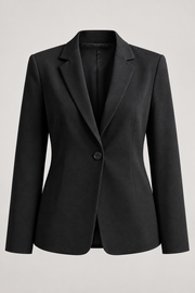 Black tailored blazer — garment only
