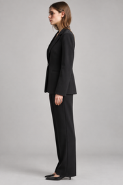 Black tailored blazer — side view