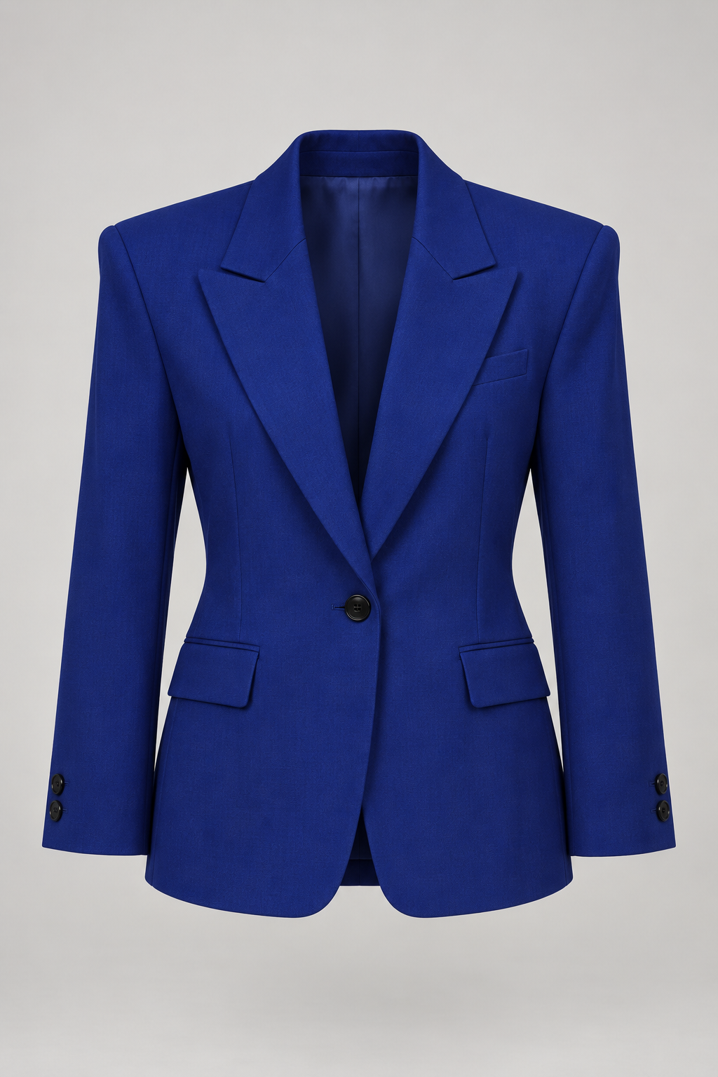 Cobalt-blue tailored blazer — garment only