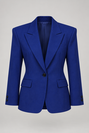 Cobalt-blue tailored blazer — garment only
