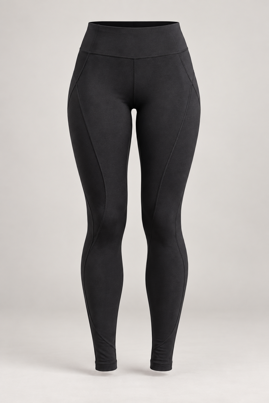 Black sculpting athletic leggings — garment only