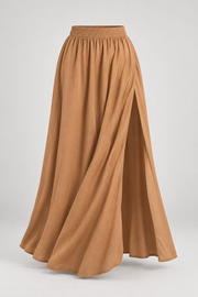 Camel flowing maxi skirt — garment only