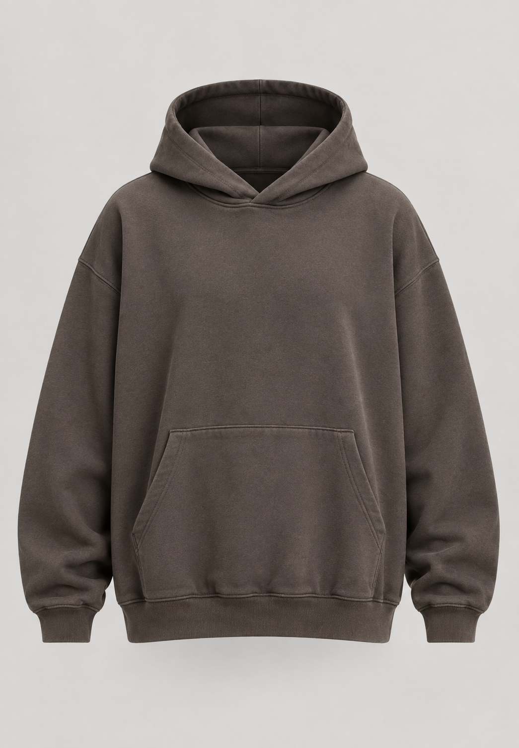 Charcoal oversized pullover hoodie — garment only