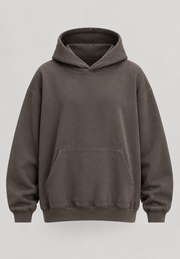 Charcoal oversized pullover hoodie — garment only