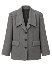 Grey herringbone oversized blazer — garment only