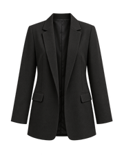 Plain black longline tailored blazer — garment only