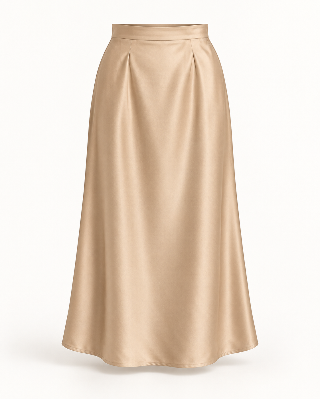Champagne satin midi skirt garment only