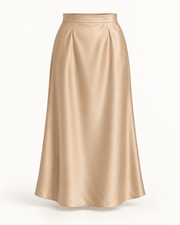 Champagne satin midi skirt garment only