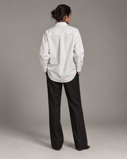 White oversized poplin shirt back view