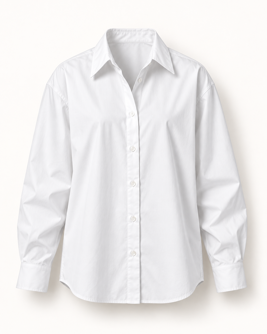White oversized poplin shirt garment only