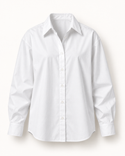 White oversized poplin shirt garment only