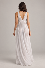 Pale flowing maxi dress — back view
