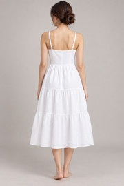 White tiered sundress — back view