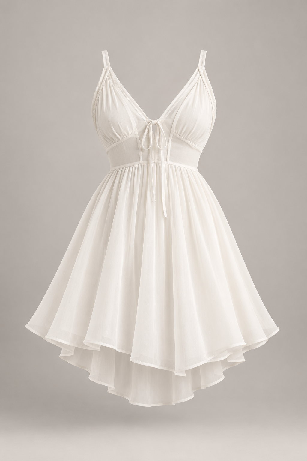 White fit-and-flare dress — garment only