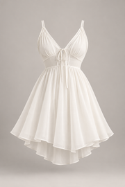 White fit-and-flare dress — garment only