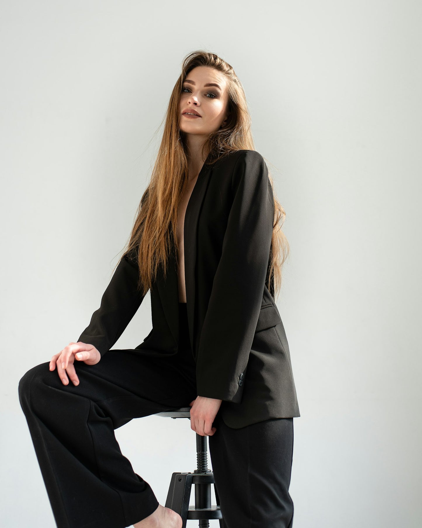 Pinstripe Power Blazer