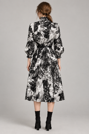 Printed midi dress back view