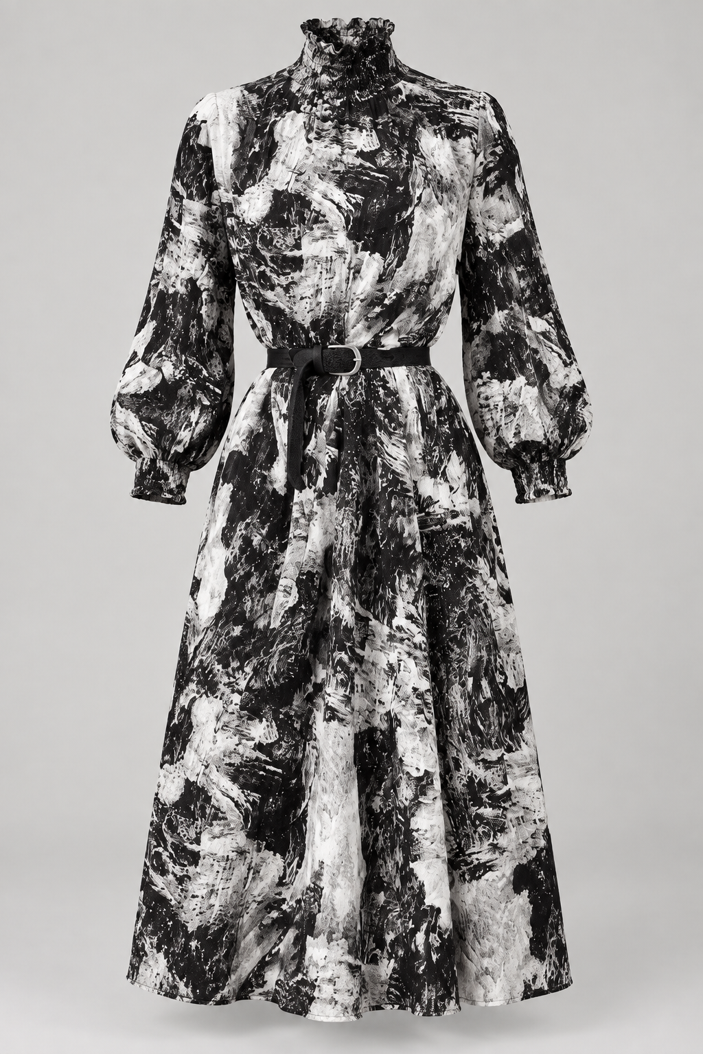 Printed midi dress garment-only view