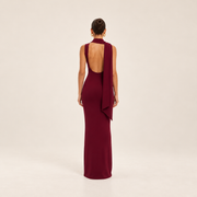 Burgundy Scarf Maxi Dress – back view