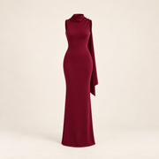 Burgundy Scarf Maxi Dress – product-alone view