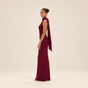 Burgundy Scarf Maxi Dress – side view