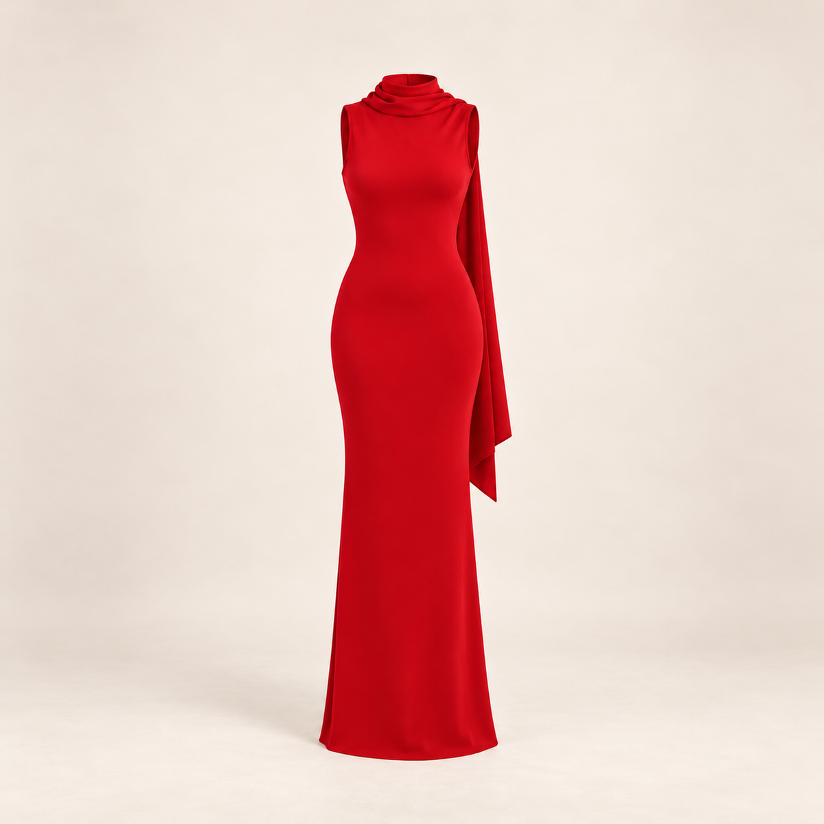 Red Scarf Maxi Dress – product-alone view