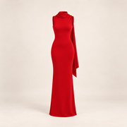 Red Scarf Maxi Dress – product-alone view
