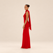 Red Scarf Maxi Dress – side view