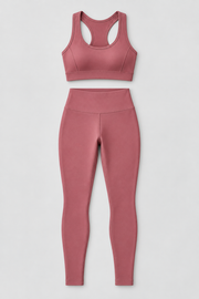 Seamless Gym Set in Rose — product only, top and leggings
