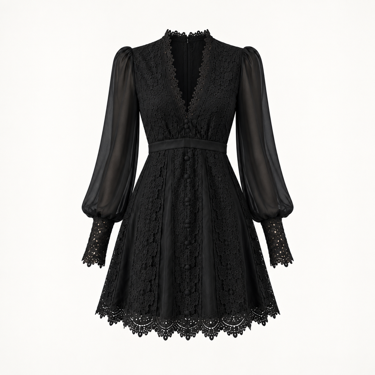 Velvet Evening Dress — Black product-only view