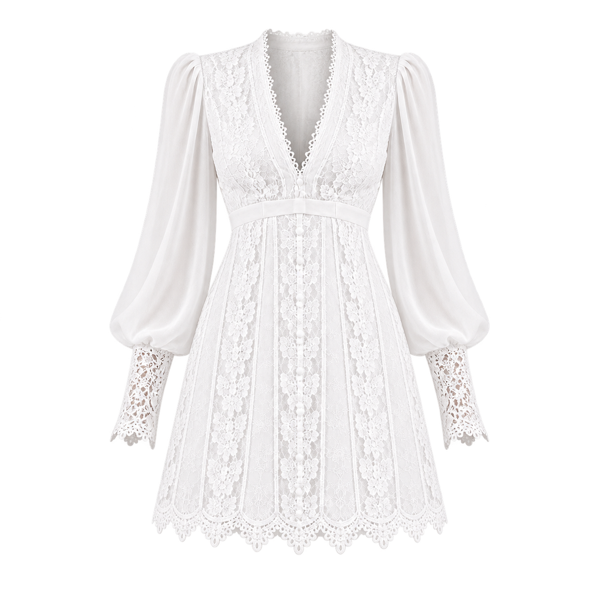 Velvet Evening Dress — White product-only view