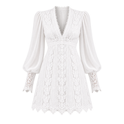 Velvet Evening Dress — White product-only view