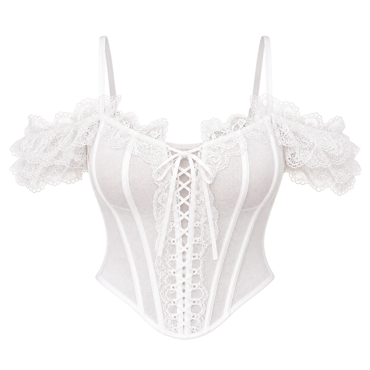 White Lace Camisole — White product-only view